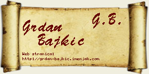 Grdan Bajkić vizit kartica